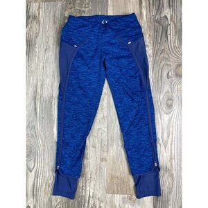 Hylete Nimbus Caprite Womens Leggings Small Heather Blue Zip Pocket Zip Ankle